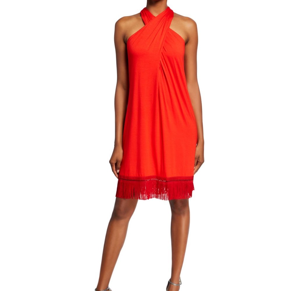 NWT Trina Turk Cross Halter Dress